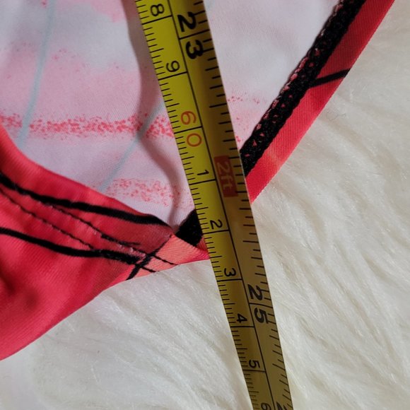 Byron Bay Australia Red Orange One Piece Swimsuit Coral Black Patterned Size 10 - Picture 5 of 10